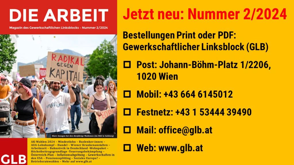 GLB-Zeitschrift „Die Arbeit“ Nr. 2/2024