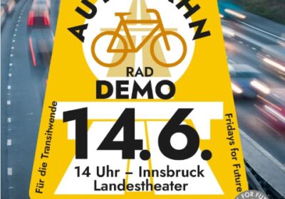 Fridays for Future Innsbruck: Radeln auf der Autobahn!