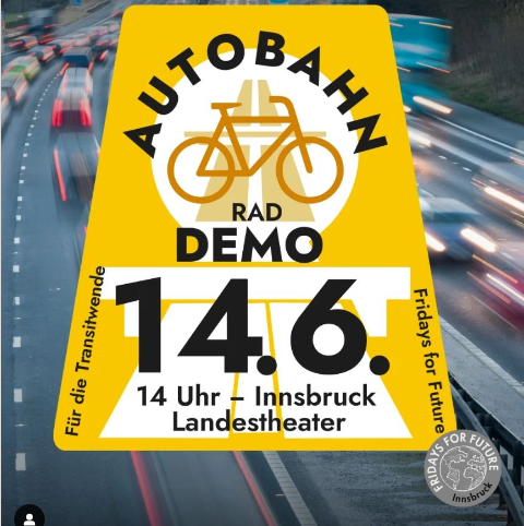 Fridays for Future Innsbruck: Radeln auf der Autobahn!
