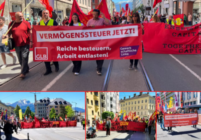 Zahlreiche Beteiligung bei der 1.Mai-Bündnis-Demo in Innsbruck